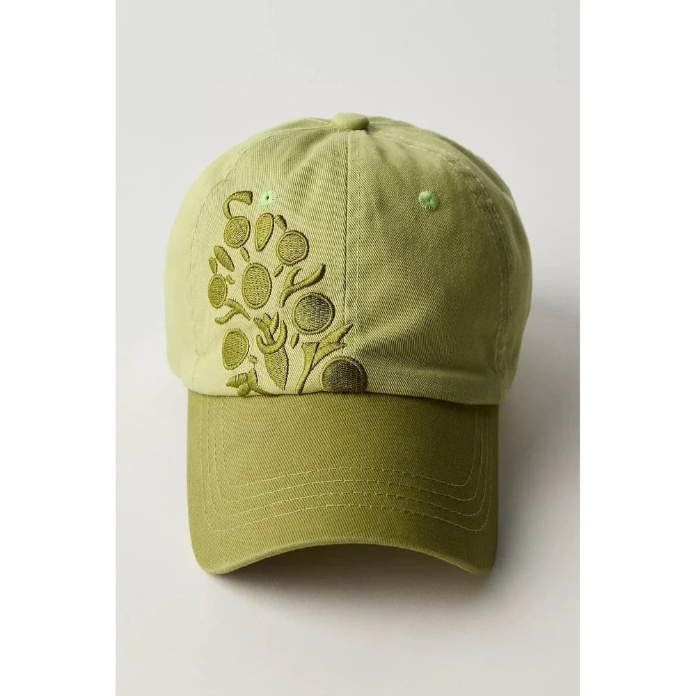 NWT New Free People FP Movement Out Of Bounds Green Baseball Logo Hat Cap